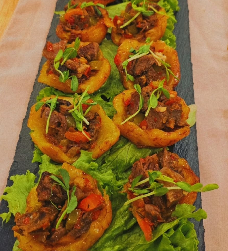 Asun-Stuffed Plantain Cups: A Culinary Love Story