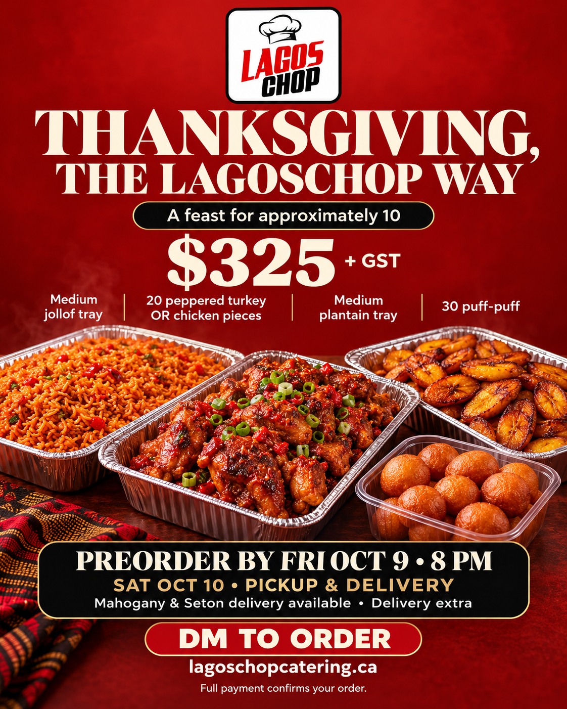 Thanksgiving Feast for Approximately 10